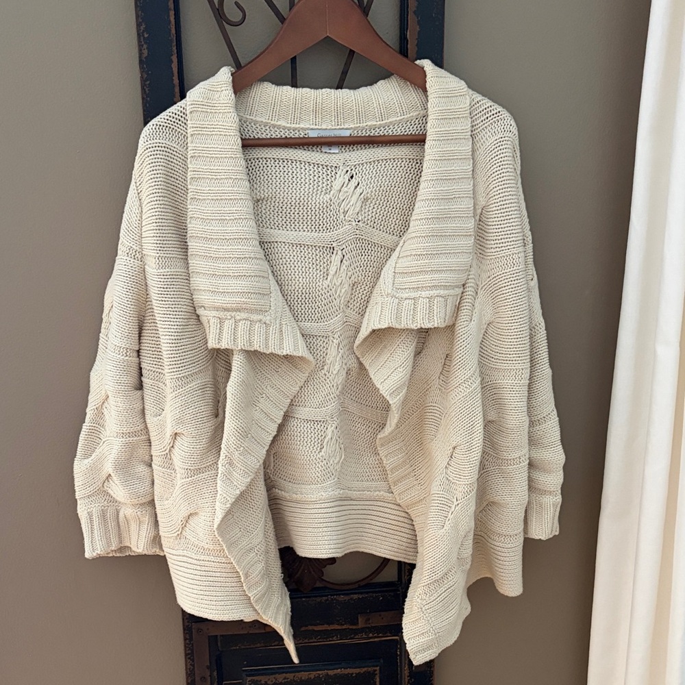 Garnet Hill Cream Knit Cardigan